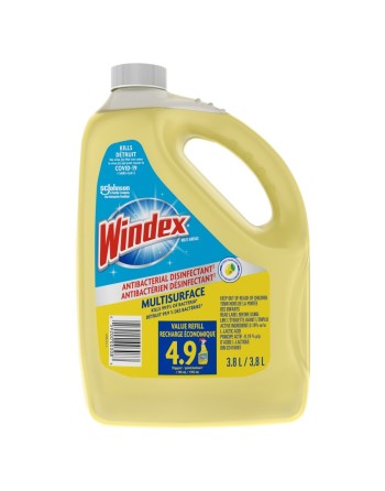 WINDEX 59200003080 Multi Surface Antibacterial Disinfectant Refill 3.8L, Case of 4 - [DefendUse.com] - 10059200003080 - Windex®
