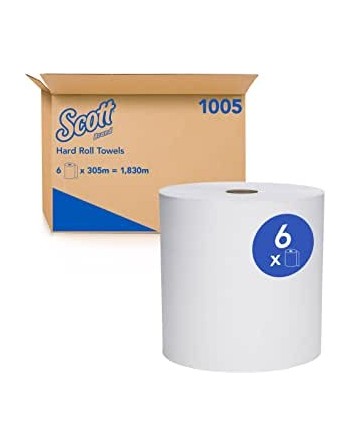 Scott® Essential Universal High Capacity Hard Roll Towel, White, 1000', 6 Rolls/Case - [DefendUse.com] - 1005 - Scott®