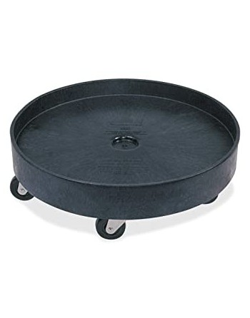 Rubbermaid FG265000BLA Black Universal Drum Dolly for FG265500 Container 55 Gallon - [DefendUse.com] - FG265000BLA - Drum Dolly