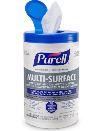 Purell 9345-06-CAN00 Disinfecting Wipes, 110 Ct, Case of 6 - [DefendUse.com] - 9345-06-CAN00 - Purell® GOJO Industries, Inc.