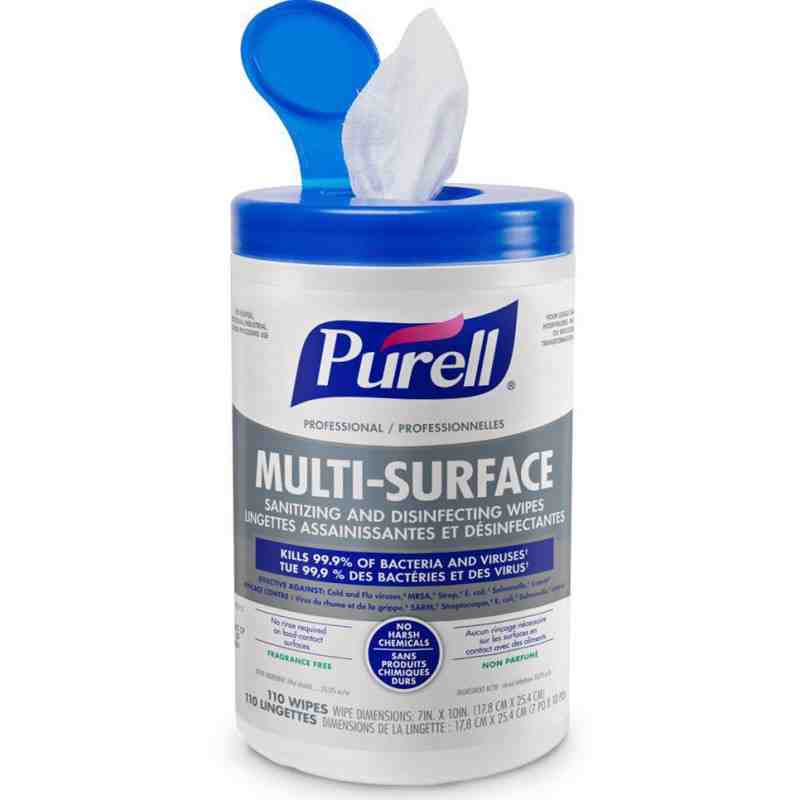 Purell 9345-06-CAN00 Disinfecting Wipes, 110 Ct, Case of 6 - [DefendUse.com] - 9345-06-CAN00 - Purell® GOJO Industries, Inc.