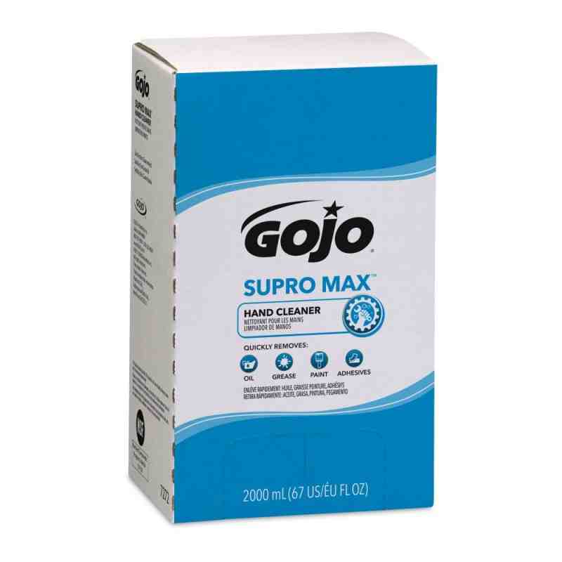 GOJO 7272-04 Supro Max™ Hand Cleaner, Lotion, 2 L, Refill, Unscented, Case of 4 Dispenser: 7200-01 - [DefendUse.com] - 7272-04 -