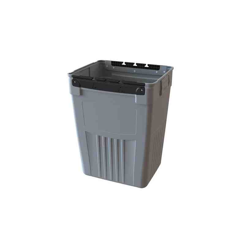 Clean River FX50BGY Flex-E Base Trash Container 50G w/Handles - Grey - [DefendUse.com] - FX50BGY - Clean River Recycling
