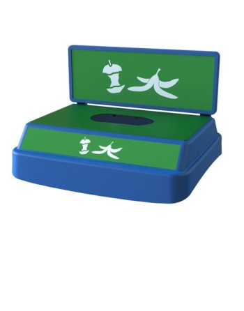 Clean River FX50LBE1CBB Flex-Lid 50G -1 stream w/BB-Compost-Blue - [DefendUse.com] - FX50LBE1CBB - Clean River Recycling