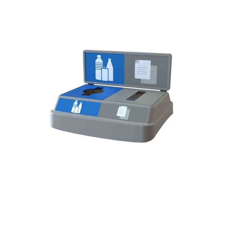 Clean River FX50LGY2CBPBB Flex-Lid 50G -2 str w/BB-Can&Bot/Pap-Grey - [DefendUse.com] - FX50LGY2CBPBB - Clean River Recycling