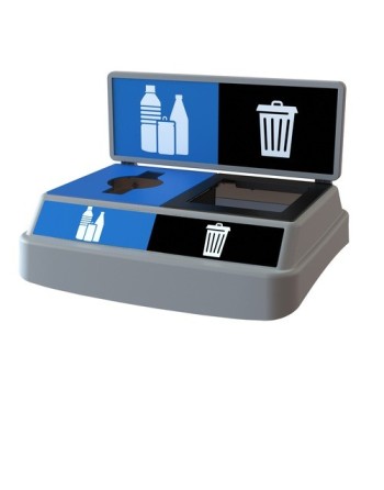 Clean River FX50LGY2CBWBB Flex-Lid 50G -2 str w/BB-Can&Bot/Wast-Grey - [DefendUse.com] - FX50LGY2CBWBB - Clean River Recycling