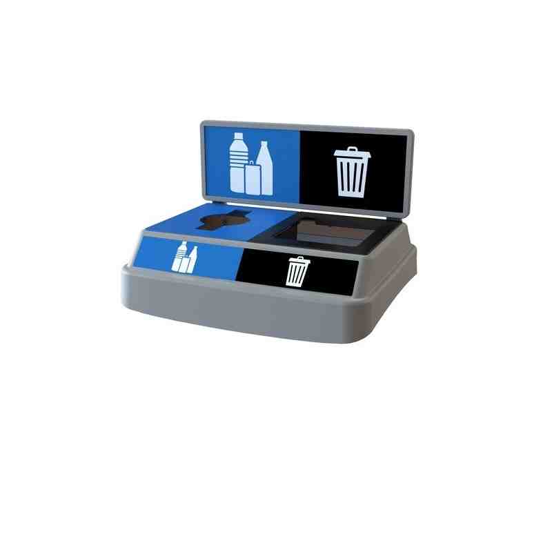 Clean River FX50LGY2CBWBB Flex-Lid 50G -2 str w/BB-Can&Bot/Wast-Grey - [DefendUse.com] - FX50LGY2CBWBB - Clean River Recycling