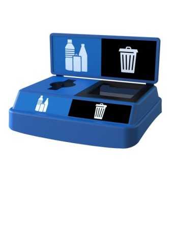 Clean River FX50LBE2CBWBB Flex-Lid 50G-2 str w/BB-Cn&Bot/Was-Blue - [DefendUse.com] - FX50LBE2CBWBB - Clean River Recycling