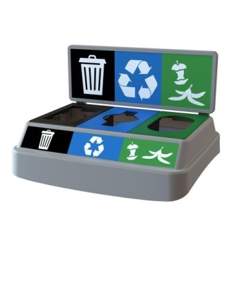 Clean River FX50LGY3WRCBB Flex-Lid 50G-3 str w/BB-Wt/Recy/Cop-Grey - [DefendUse.com] - FX50LGY3WRCBB - Clean River Recycling