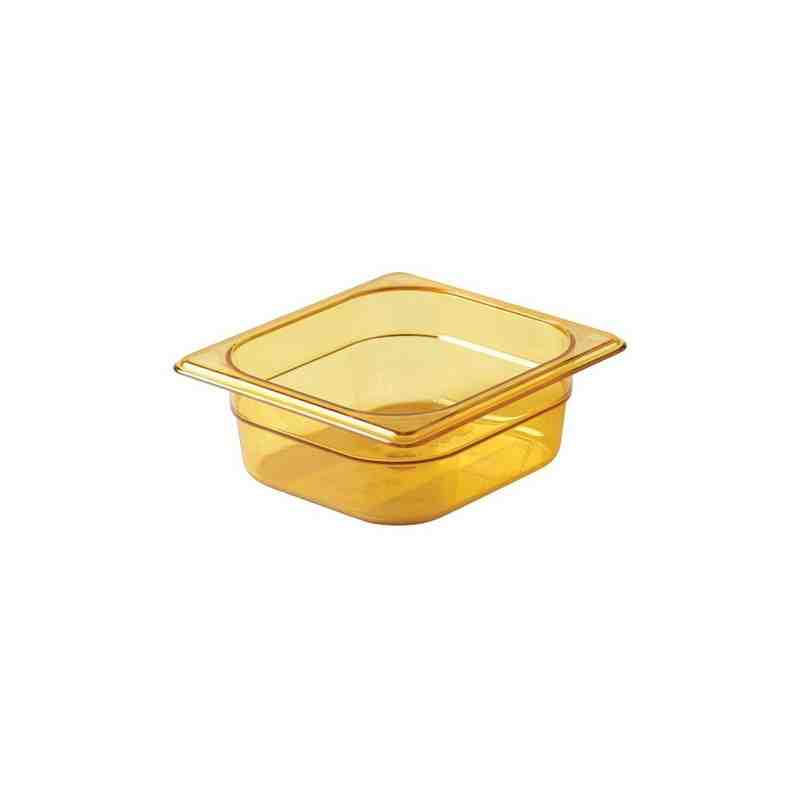 RUBBERMAID FG204P00AMBR  Food Pan - Hot 1/6 Size - 2.5" Depth-Amber - [DefendUse.com] - FG204P00AMBR - Food Service