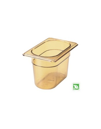 RUBBERMAID FG201P00AMBR  Food Pan - Hot 1/9 Size - 4" Depth - Amber - [DefendUse.com] - FG201P00AMBR - Food Service