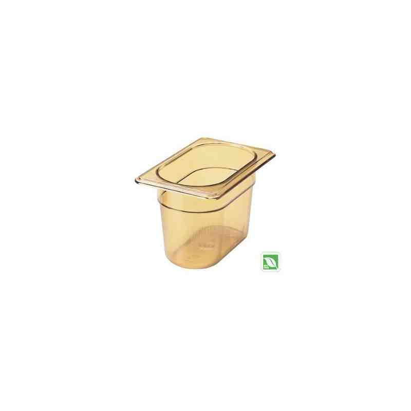 RUBBERMAID FG201P00AMBR  Food Pan - Hot 1/9 Size - 4" Depth - Amber - [DefendUse.com] - FG201P00AMBR - Food Service