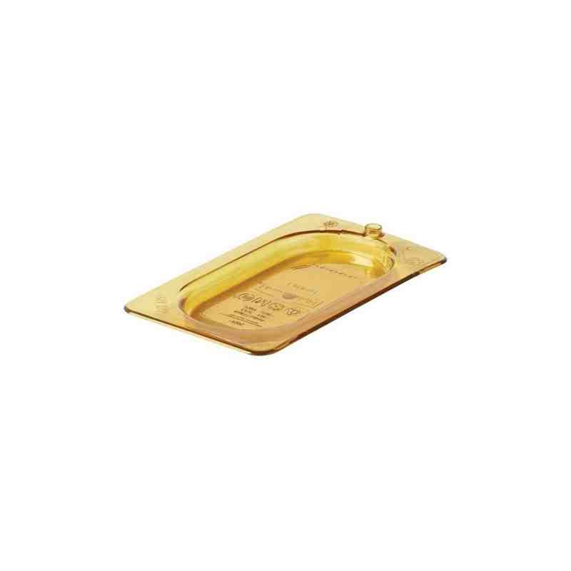 RUBBERMAID FG202P23AMBR  Food Pan-Hot Cover Only 1/9 w/Peg Hole-Amb - [DefendUse.com] - FG202P23AMBR - Food Service