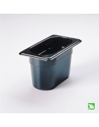 RUBBERMAID FG201P00BLA  Hot Food Pan - 1/9 Size - 4" Depth - Black - [DefendUse.com] - FG201P00BLA - Food Service