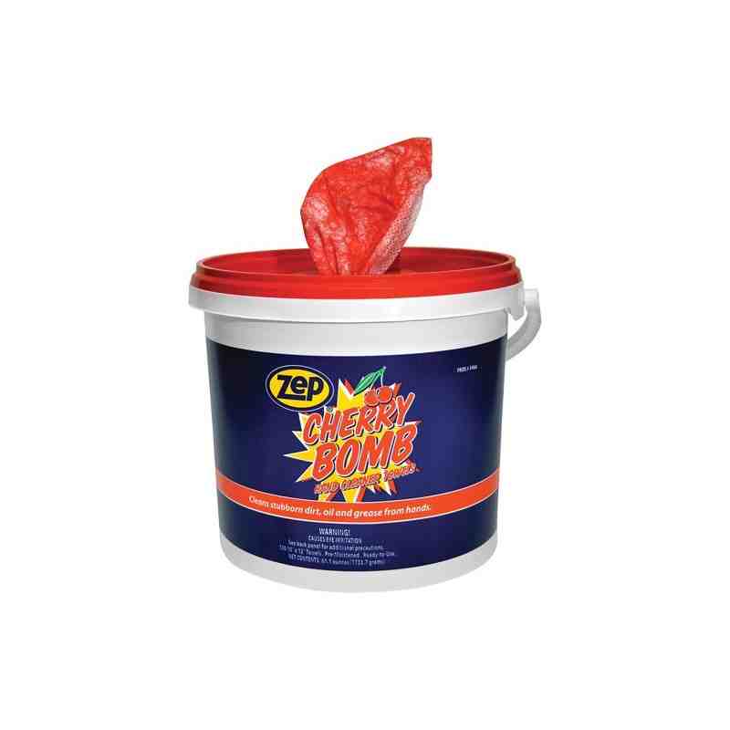 ZEP 346601 Cherry Bomb Heavy-Duty Hand Cleaner Wipes / Pail - [DefendUse.com] - 346601 - Zep Cleaning Products