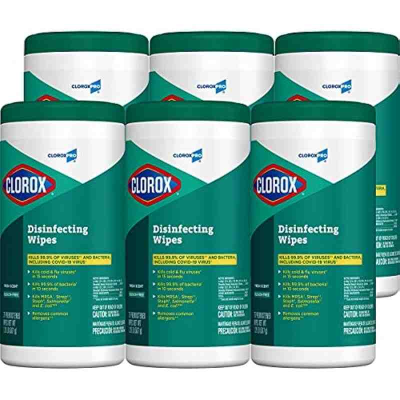 CLOROX 01169 Commercial Disinfecting Fresh Scent, Wipes, Case of 6/75ct - [DefendUse.com] - 01169 - Clorox® Cleaning & Disinfect