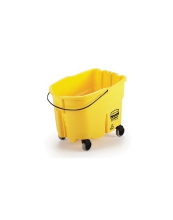 Rubbermaid 2064914 Wave Brake 2.0 - Bucket w/Casters Only 35qt - Yellow - [DefendUse.com] - 2064914 - Wave Brake 2.0