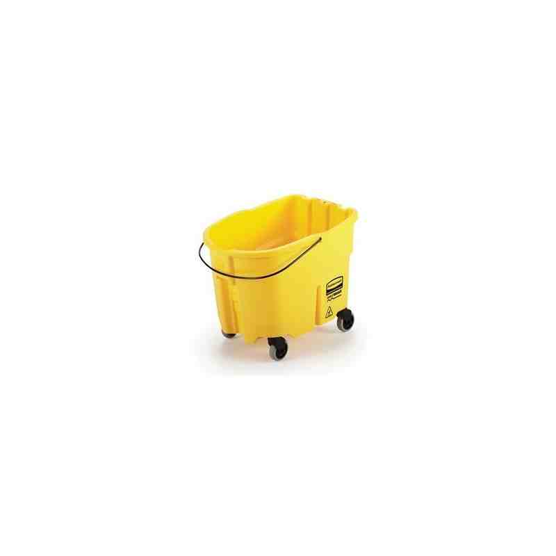 Rubbermaid 2064914 Wave Brake 2.0 - Bucket w/Casters Only 35qt - Yellow - [DefendUse.com] - 2064914 - Wave Brake 2.0
