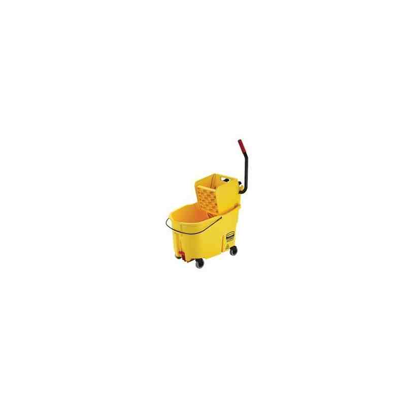 Rubbermaid FG618688YEL Wave Brake 2.0 - Sidepress Combo 44qt w/Drain - Yellow - [DefendUse.com] - FG618688YEL - Wave Brake 2.0