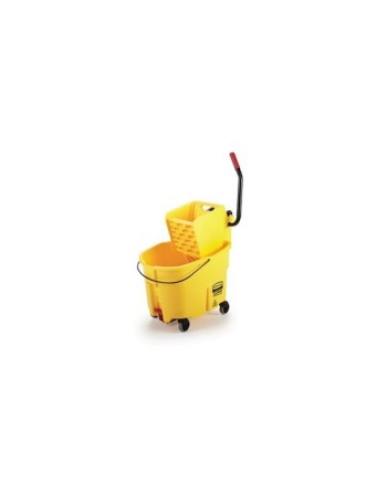Rubbermaid 2031764 Wave Brake 2.0 - Sidepress Combo 35qt w/Drain-Yel - [DefendUse.com] - 2031764 - Wave Brake 2.0