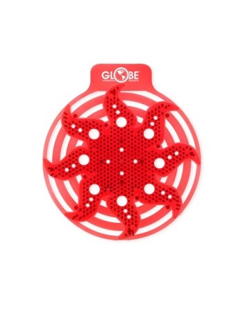 GLOBE  3421R Stellar Anti-Splash Urinal Screen - Red Tropical Fruit, Case: 10 - [DefendUse.com] - 3421R - Washroom Care