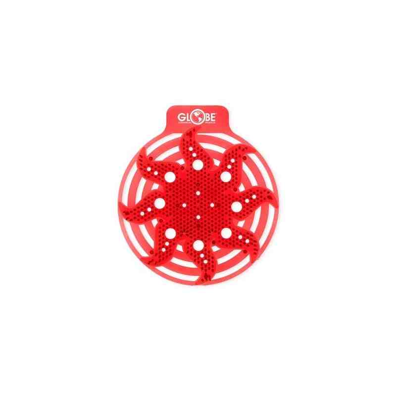 GLOBE  3421R Stellar Anti-Splash Urinal Screen - Red Tropical Fruit, Case: 10 - [DefendUse.com] - 3421R - Washroom Care