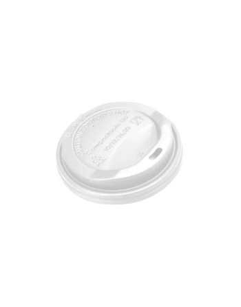 GLOBE  6080 Compostable Dome Sip Lid - White 8oz - 50/bg/20bg/cs, Case: 1000 - 50bg/20bg/cs - [DefendUse.com] - 6080 - Compostab