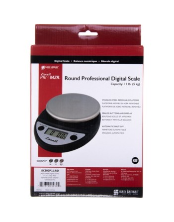 SanJamar SCDGP11RD Round Professional Digital Scale 11 Lb / 5 Kg - Red - [DefendUse.com] - SCDGP11RD - Rubbermaid Scales