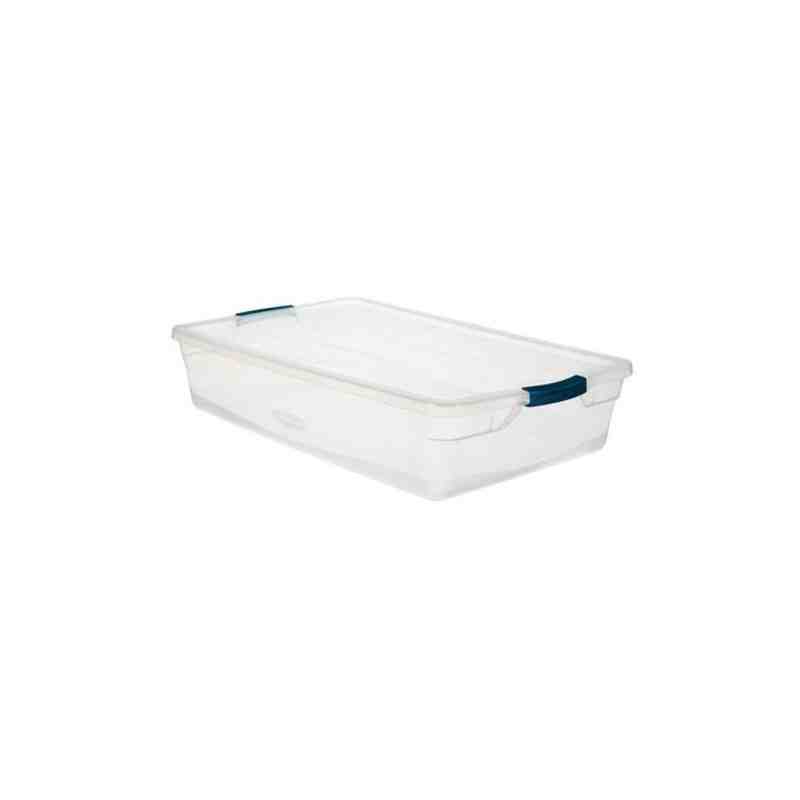 Rubbermaid RMCC160000 CleverStore Latch Tote, 16 Quart, Case of 8 - [DefendUse.com] - RMCC160000 - Totes / Bins