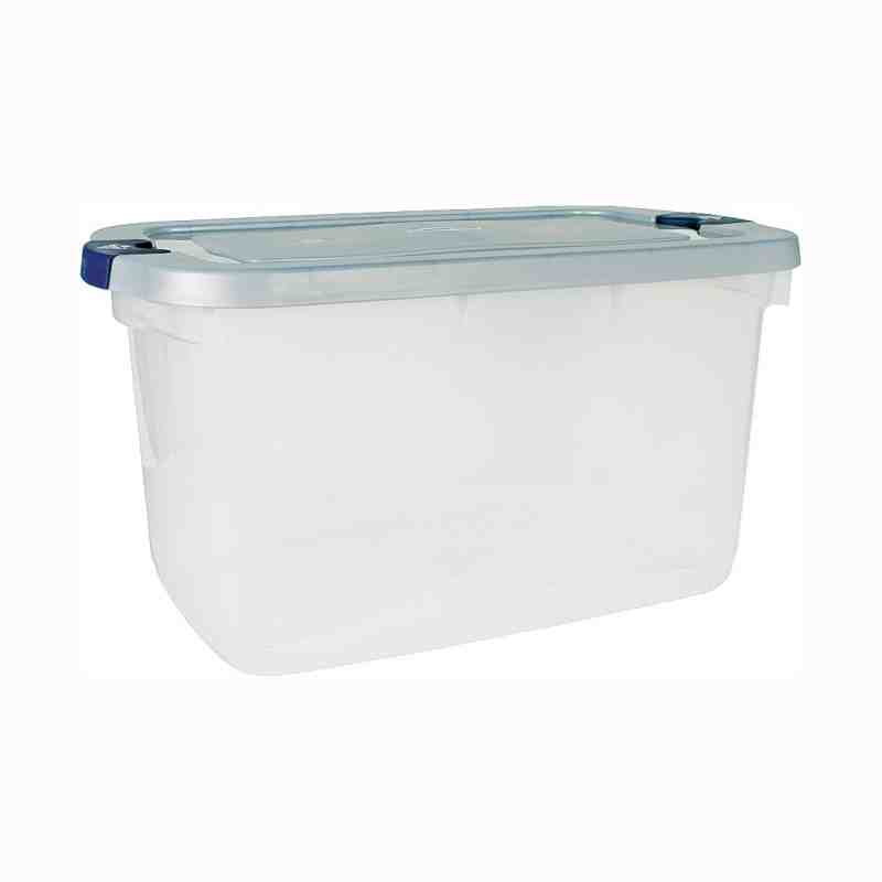 Rubbermaid RMRC050000 Roughneck 50qt Clear Storage Box Latched - 5pk Case: 5 - [DefendUse.com] - RMRC050000 - Totes / Bins