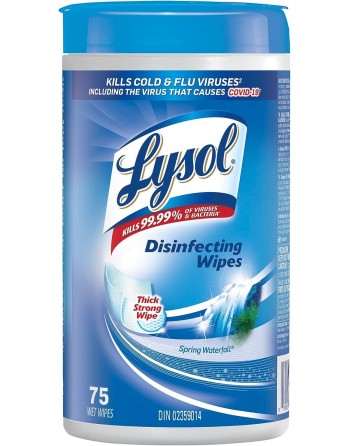 Lysol 19200-99366 Wipes, Cleaning Wipes, Spring Waterfall, Case of 6/75ct[CB993668] - [DefendUse.com] - 19200-99366 - Lysol® Dis