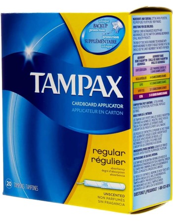 P&G 73010-28012 Tampax, Tampons, Cardboard, Regular (480 units) 20/Pack, Case of 24 - [DefendUse.com] - 73010-28012 - Tampax™
