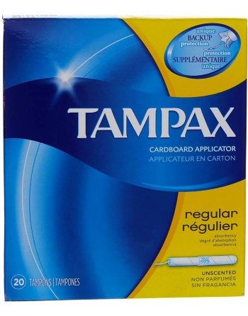 P&G 73010-28012 Tampax, Tampons, Cardboard, Regular (480 units) 20/Pack, Case of 24 - [DefendUse.com] - 73010-28012 - Tampax™
