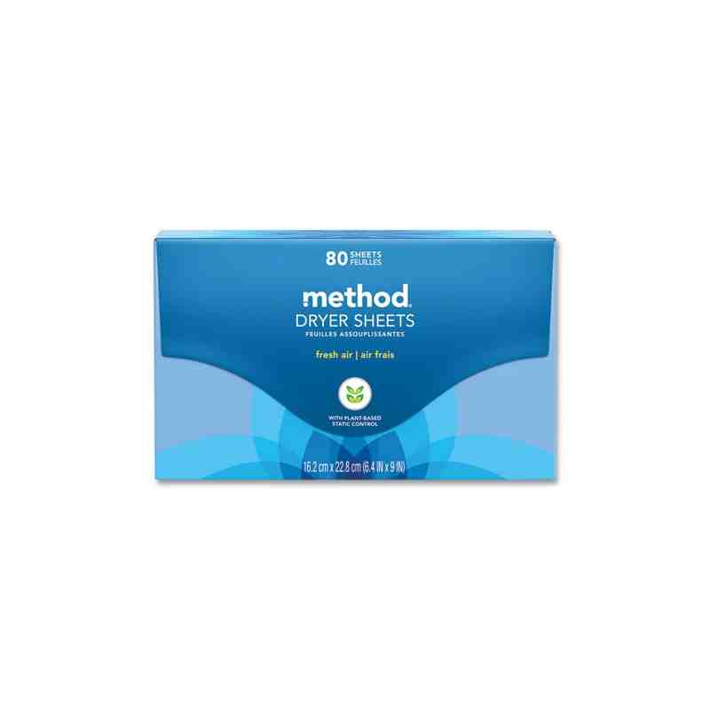 SC Johnson 318048 Method Dryer Sheets, Fresh Air, 80/ Box, 6 Boxes/ Carton - [DefendUse.com] - 318048 - SC Johnson - A Family Co