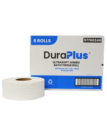 DuraPlus® UltraSoft Jumbo Bath Tissue, 2Ply, White, 8 Rolls/Case, Made in Canada - [DefendUse.com] - DP0356 - DuraPlus®