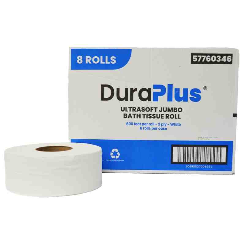 DuraPlus® UltraSoft Jumbo Bath Tissue, 2Ply, White, 8 Rolls/Case, Made in Canada - [DefendUse.com] - DP0356 - DuraPlus®