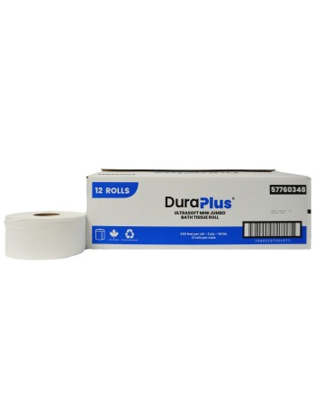 DuraPlus® UltraSoft Jumbo Bathroom Tissue, 2-Ply, White, 1000' , 8 Rolls/Case, Made in Canada - [DefendUse.com] - DP0347 - DuraP