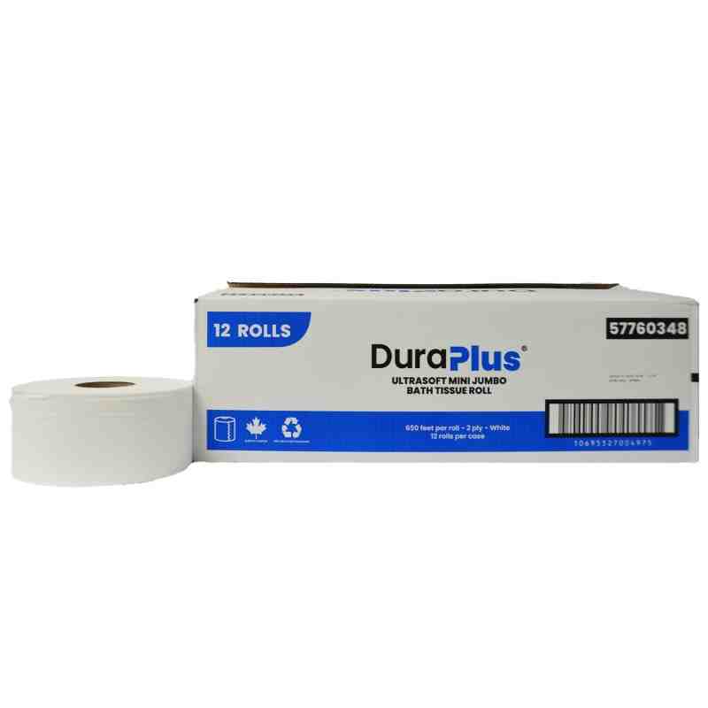 DuraPlus® UltraSoft Jumbo Bathroom Tissue, 2-Ply, White, 1000' , 8 Rolls/Case, Made in Canada - [DefendUse.com] - DP0347 - DuraP