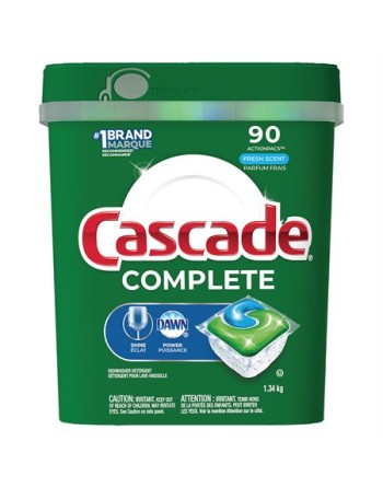 Cascade® 37000-55440 Complete ActionPacs 90-Count Fresh Scent Dishwasher Detergent, Case of 3 - [DefendUse.com] - 37000-55440 - 