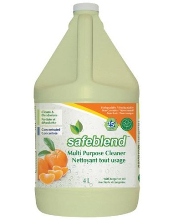 Safeblend® CCTOG04 Multi-Purpose Cleaner And Degreaser, Tangerine, 4L, 4 Jugs/Case, Made In Canada - [DefendUse.com] - CCTOG04 -