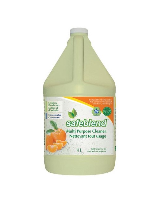 Safeblend® CCTOG04 Multi-Purpose Cleaner And Degreaser, Tangerine, 4L, 4 Jugs/Case, Made In Canada - [DefendUse.com] - CCTOG04 -