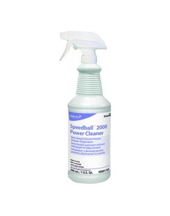 Diversey 95891164 Speedball Power 2000 Heavy-Duty Cleaner & Degreaser, Citrus, Liquid, 1qt. Spray Bottle (Case of 12) - [DefendU