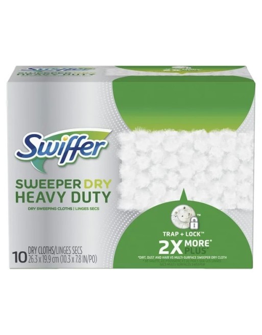 Swiffer 3700077136 Sweeper Heavy Duty Dry Sweeping Cloths (10-Pack), Case of 4 - [DefendUse.com] - 37000-77136 - Swiffer® Cleani