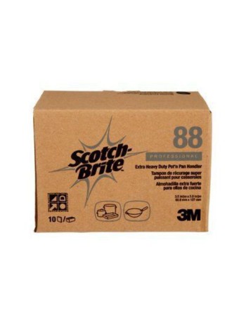 3M 7010029029 Scotch-Brite™ Extra Heavy Duty Pot 'n Pan Scour Pad 88 Handler 3.5"x5", Case of 40,H-88-3-1/2X5 - [DefendUse.com]