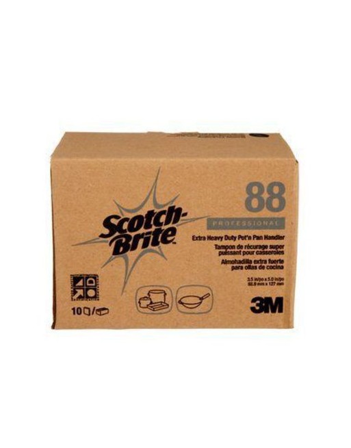 3M 7010029029 Scotch-Brite™ Extra Heavy Duty Pot 'n Pan Scour Pad 88 Handler 3.5"x5", Case of 40,H-88-3-1/2X5 - [DefendUse.com]