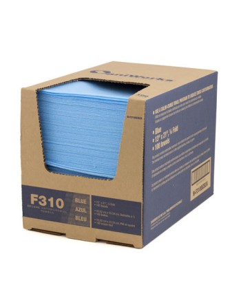 HOSPECO NF310QCB2A Food Service Wipers Antimicrobial Towel 13x21"Qtrfld Countercase Dual End 100/cs - Blue - [DefendUse.com] - N
