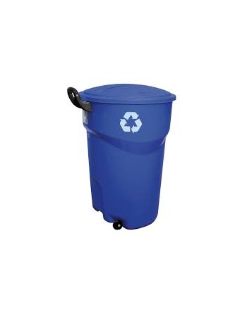 RUBBERMAID Home FG1878130 SOP: Roughneck 32G Wheeled Recycling Bin - Blue Case: 4, Price/CS - [DefendUse.com] - FG1878130 - Rubb
