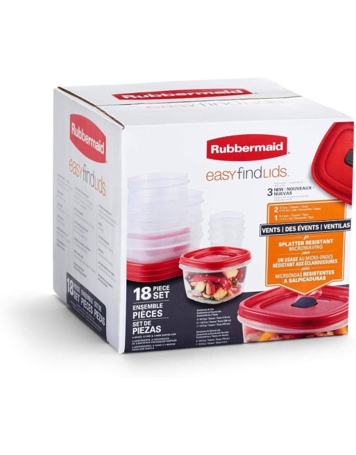 RUBBERMAID Home 2066483 SOP: SET EFL 18PC W VENTS-RACRD Case: 2, Price/CS - [DefendUse.com] - FG2066483 - Rubbermaid Housewares