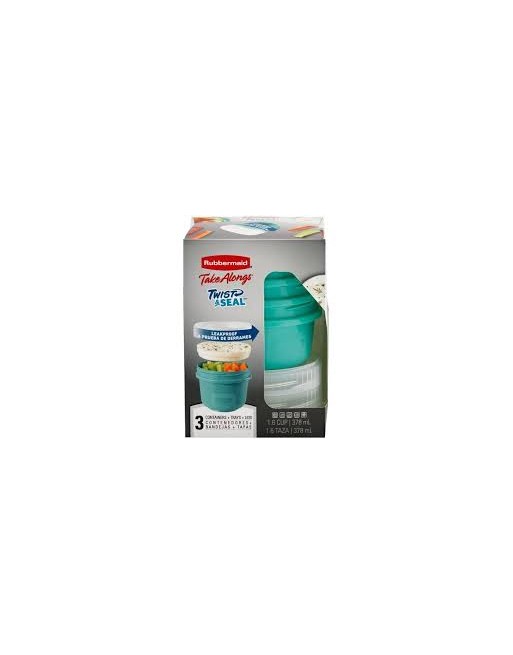 RUBBERMAID Home 2165237 SOP: TakeAlongs - Container 1.6 Cup 3/pk - Teal Case: 4, Price/CS - [DefendUse.com] - FG2165237 - Rubber