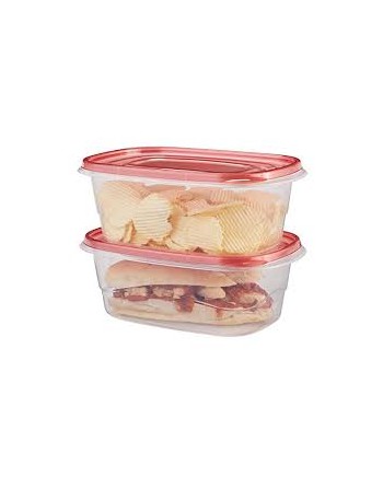 RUBBERMAID Home FG2184988 SOP: TakeAlongs - Deep Rectangular Container 8 Cup 2/pk-Red Case: 4, Price/CS - [DefendUse.com] - FG21